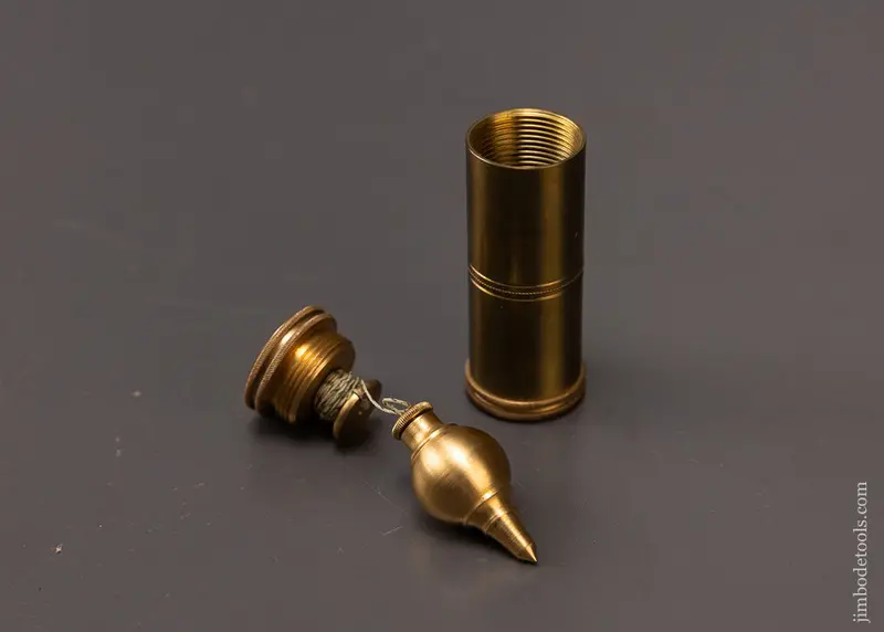 1 3/8 Inch Mini Brass Plumb Bob With Reel & Fitted Case - 108217 1