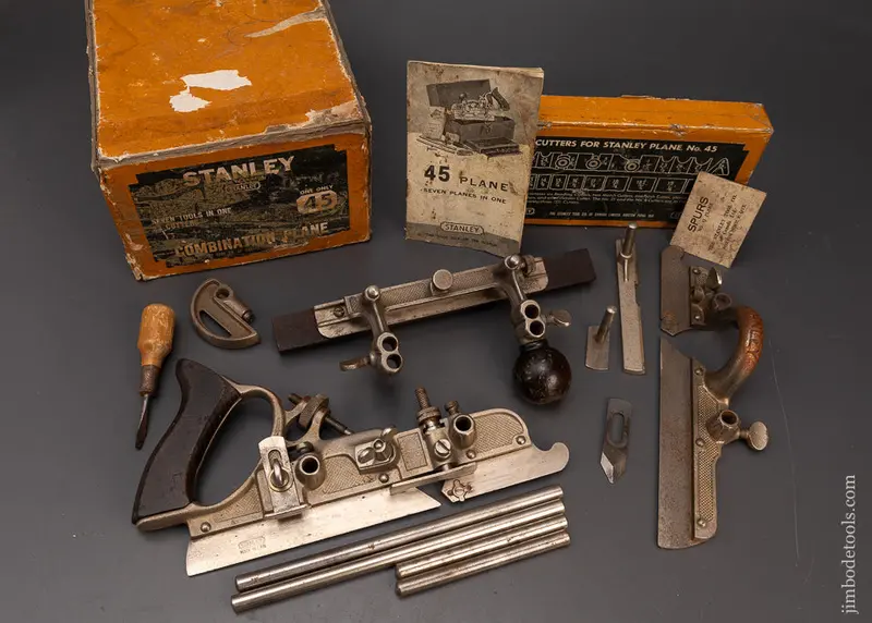 100% Complete Stanley No. 45 Combination Plow Plane In Box - 119529 1
