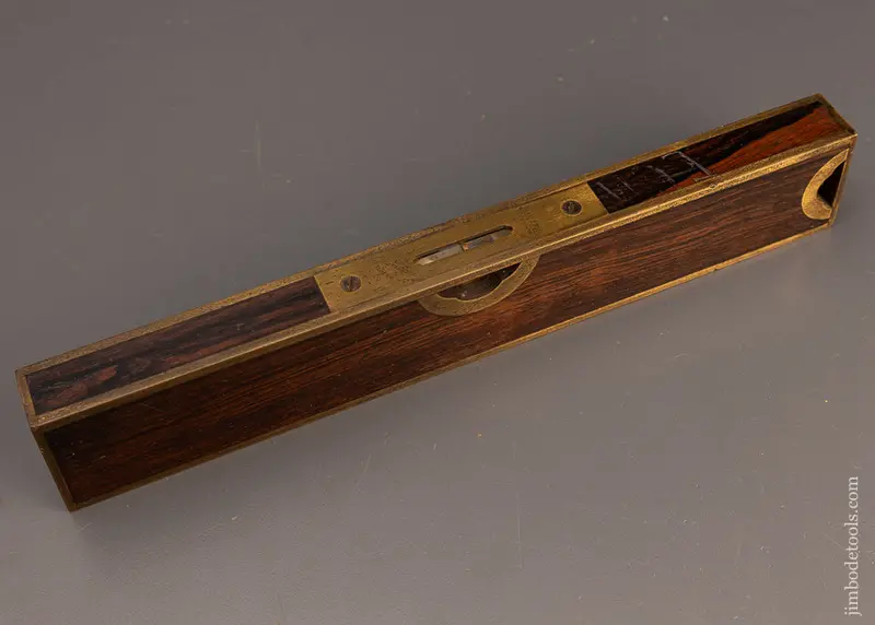12 Inch Solid Rosewood, Brass Bound Plumb & Level By Stratton Bros. No. 10 - 114325 1