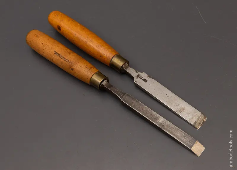 2 Good Boxwood Handle Tang Firmer Chisels By Sorby & One Other - 111738 1