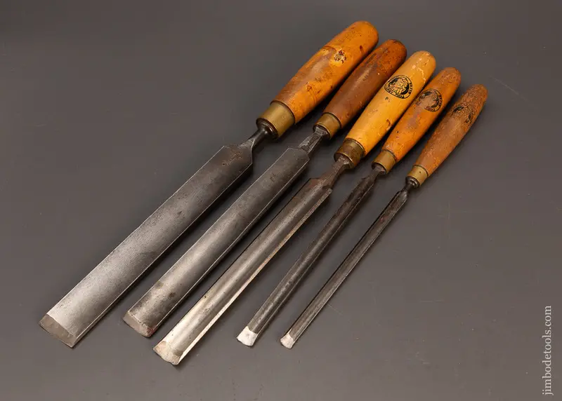 5 Great Boxwood Handled Paring Gouges Marples & Sorby - 118866 1