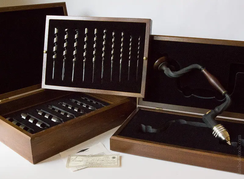 Beautiful Bridge City Tool Works Millennium Brace & 17 Bits Mint! In Their Original Walnut Presentation Boxes - 68629 1