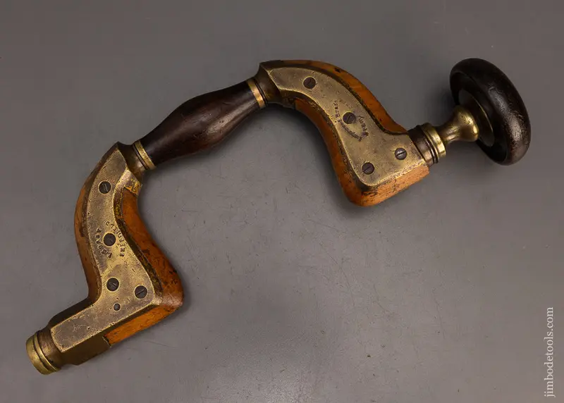 Beautiful Contrasting Rosewood & Beech Ultimatum Bit Brace By I. Sorby - Excelsior 114512 1