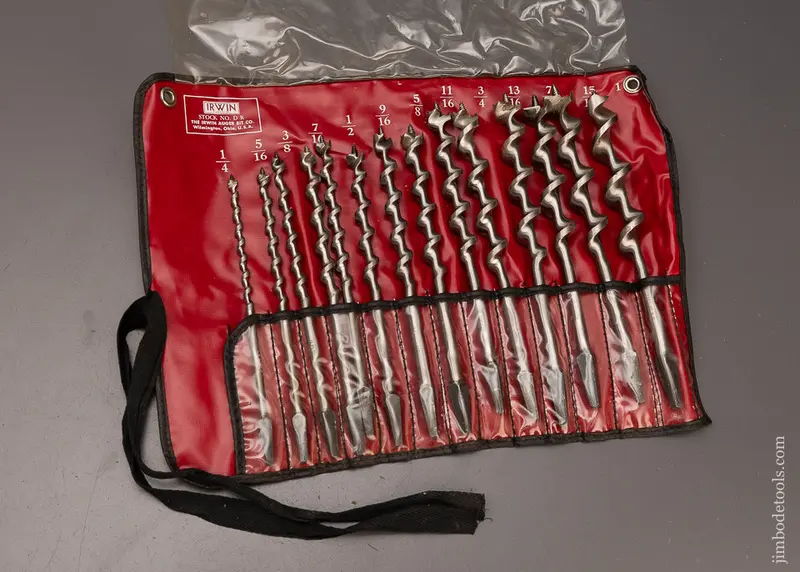 Compete Set Of 13 Irwin Auger Bits In Original Roll - 112285 1
