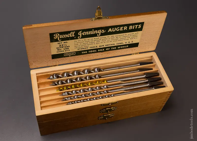 Complete Extra Fine Set Of 13 Russell Jennings Auger Bits In Original 3 Tiered Box -- 107273 1