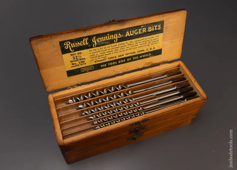 Complete Extra Fine Set Of 13 Russell Jennings Auger Bits In Original 3 Tiered Box - 110029 1