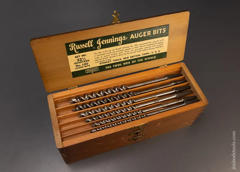 Complete Extra Fine Set Of 13 Russell Jennings Auger Bits In Original 3 Tiered Box - 110032 1