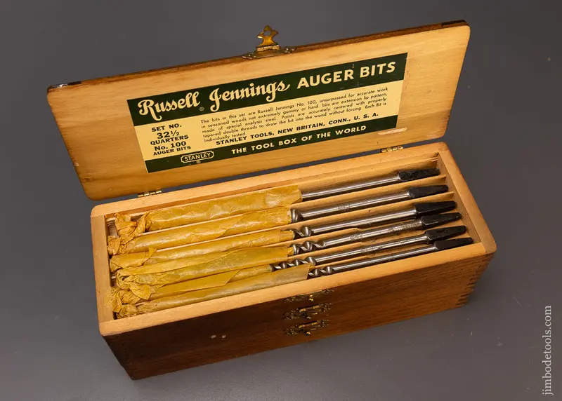 Complete Extra Fine Unused Set Of 13 Russell Jennings Auger Bits In Original 3 Tiered Box - 110144 1