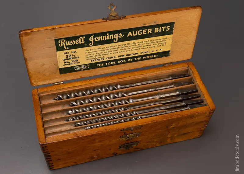 Complete & Fine Set Of 13 Russell Jennings Auger Bits In Original Three Tiered Box -  107170 1
