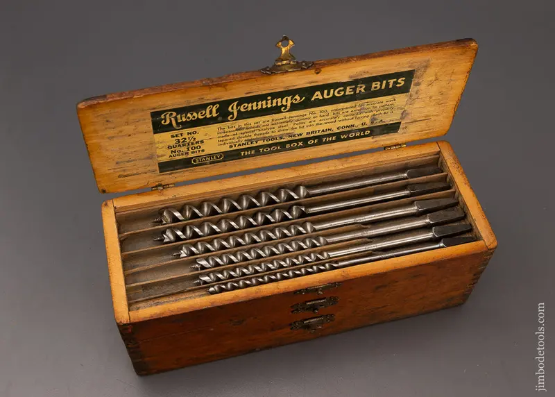 Complete & Fine Set Of 13 Russell Jennings Auger Bits In Original Three Tiered Box - 112102 1
