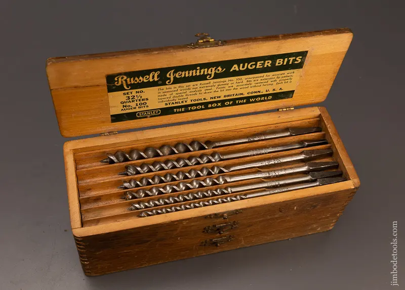 Complete & Fine Set Of 13 Russell Jennings Auger Bits In Original Three Tiered Box - 112644 1