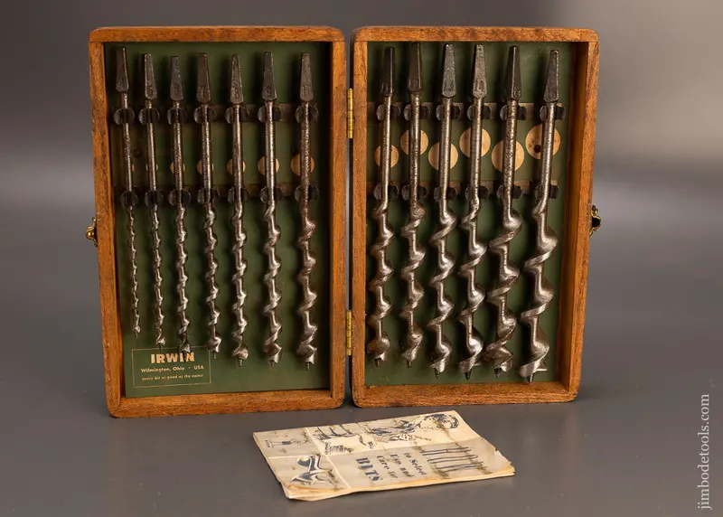 Complete Set Of 13 Irwin Auger Bits Extra Fine In Original Box - 114629 1