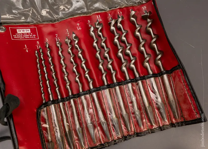 Complete Set Of 13 Irwin Auger Bits Near Mint In Original Roll - 115876 - 1
