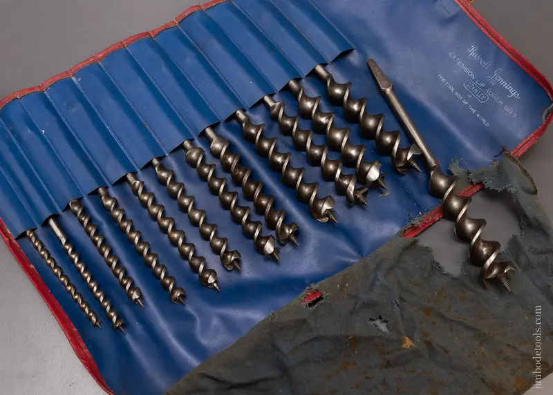 Complete Set Of 13 Russell Jennings Auger Bits In Its Original Roll - 107171 1