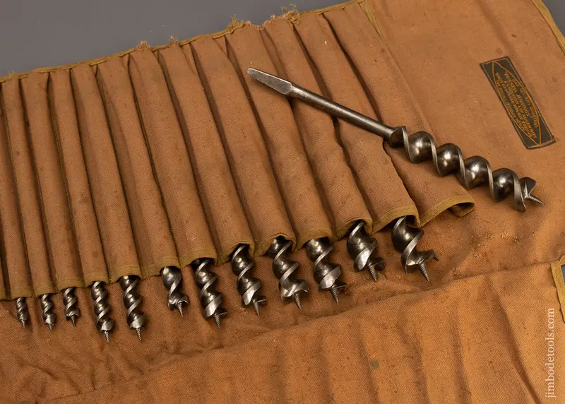 Complete Set Of 13 Russell Jennings Auger Bits In Original Roll - 110694 1