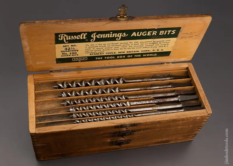 Complete Set Of 13 Russell Jennings Auger Bits In Original Three Tiered Box -  100955 1