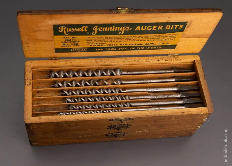 Complete Set Of 13 Russell Jennings Auger Bits In Original Three Tiered Box - 101151 1