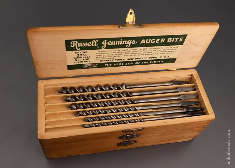 Complete Set Of 13 Russell Jennings Auger Bits In Original Three Tiered Box - 101303 1