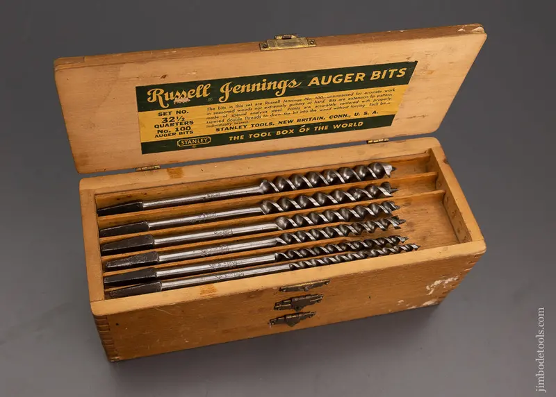Complete Set Of 13 Russell Jennings Auger Bits In Original Three Tiered Box - 102040 1