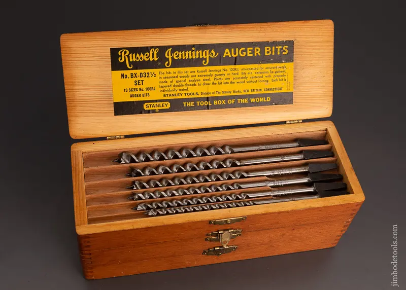 Complete Set Of 13 Russell Jennings Auger Bits In Original Three Tiered Box - 103475 1