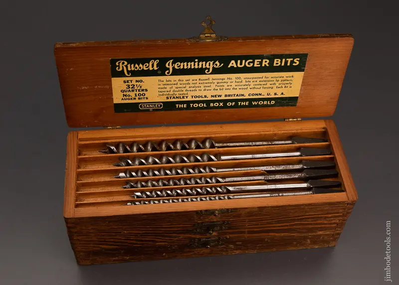 Complete Set Of 13 Russell Jennings Auger Bits In Original Three Tiered Box -- 103670 1
