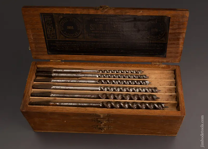 Complete Set Of 13 Russell Jennings Auger Bits In Original Three Tiered Box -- 103727 1