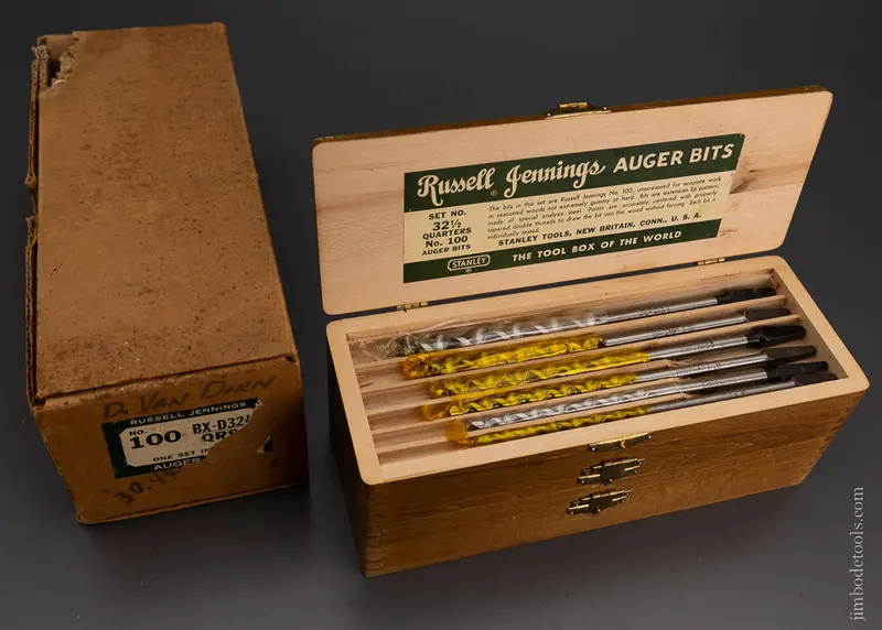 Complete Set Of 13 Russell Jennings Auger Bits In Original Three Tiered Box - 104928 1
