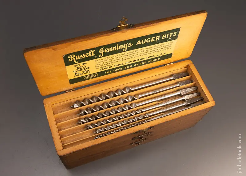 Complete Set Of 13 Russell Jennings Auger Bits In Original Three Tiered Box - 113426 1