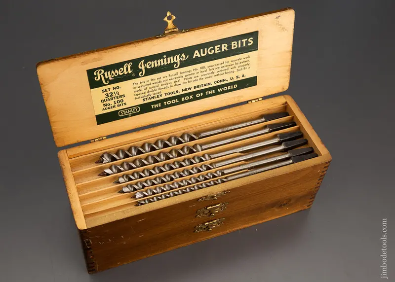 Complete Set Of 13 Russell Jennings Auger Bits In Original Three Tiered Box Like New  -102540 1