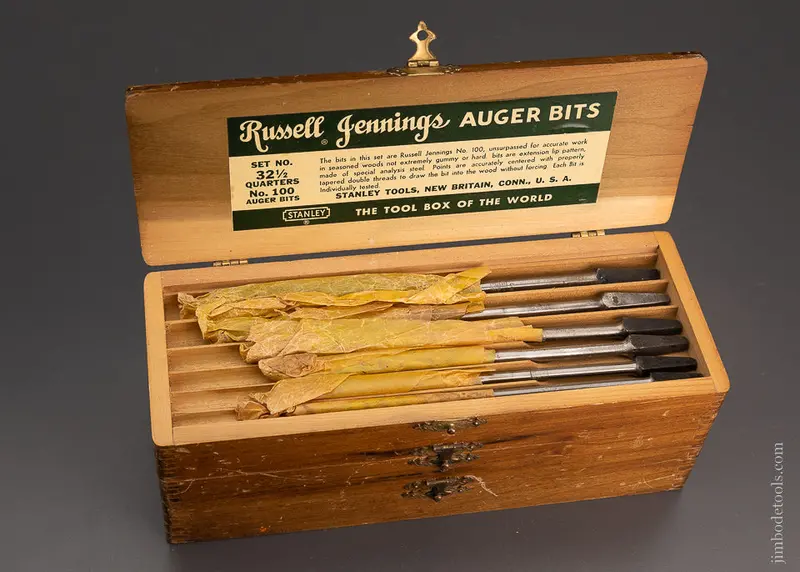Complete Set Of 13 Russell Jennings Auger Bits In Original Three Tiered Box Mint With Wrappers - 104196 1