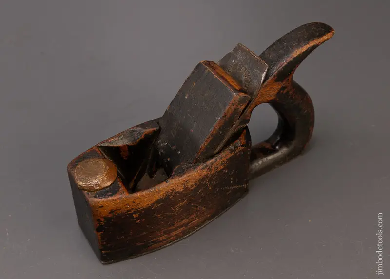 Diminutive Wooden Smooth Plane With Handle & Steel Sole - 110265 1