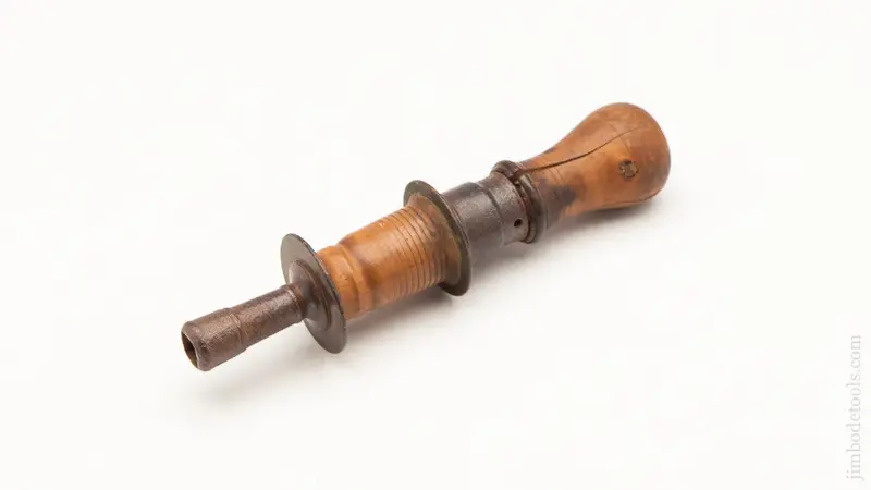 Early 8 1/2 Inch Italian Boxwood, Brass, And Iron Bow Drill By Fratelli Ruini Carrara 1898 -- 62285R 1