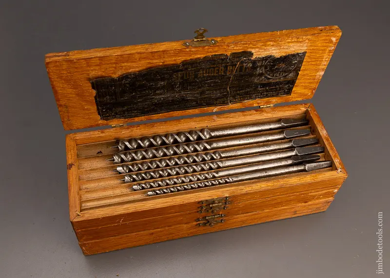 Early Set Of 13 Fine Pre-Stanley Russell Jennings Auger Bits In Original Three Tiered Box - 113981 1