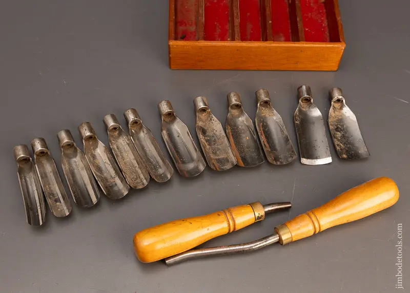 Excellent 14 Piece Set Adams & Nelson Pattern Maker’S Gouges - 116611 1