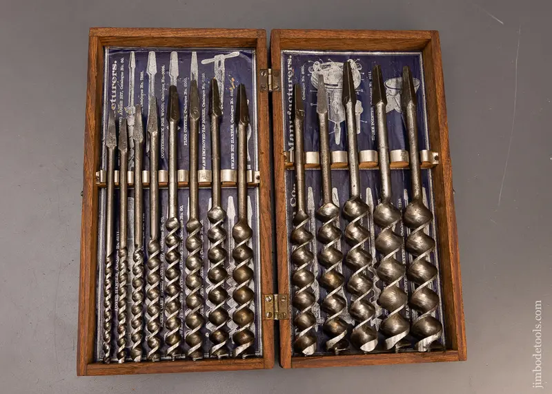 Extra Fine & Complete James Swan Auger Bit Set In Original Box - 116445 1