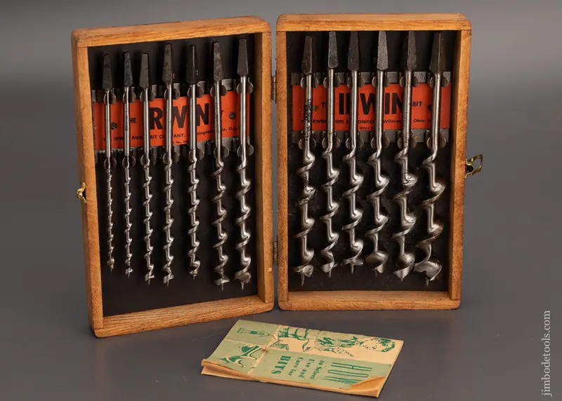 Extra Fine Complete Set Of Irwin Auger Bits In Original Box101977 1