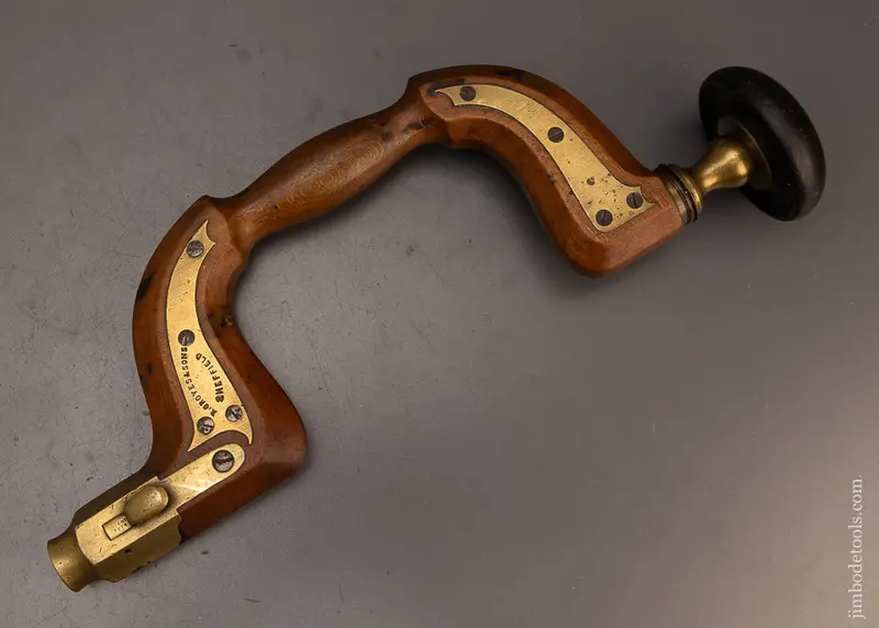 Extra Fine Patent Lever Pad English Plated Bit Brace By R. Groves - 112489 1