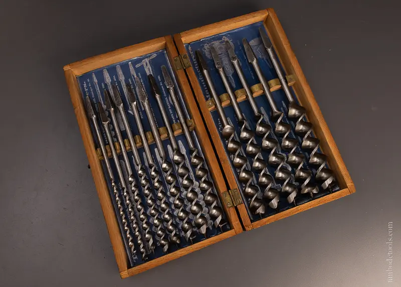 Extra Fine Set Of 13 James Swan Auger Bits In Original Box - 105293 1