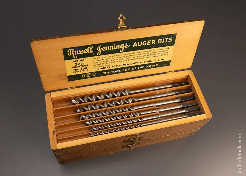 Extra Fine Set Of 13 Russell Jennings Auger Bits In Original 3 Tiered Box - 113128 1