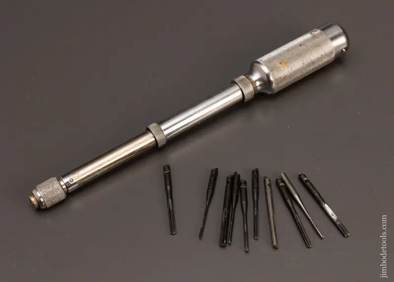 Extra Fine Stanley Yankee No. 41 Push Drill With 10 Bits In Handle - 118085 1