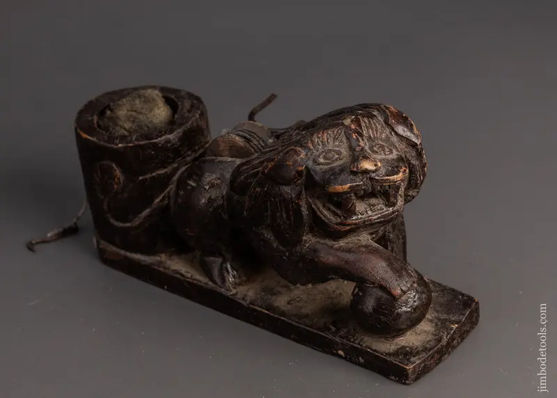 Extra Large Carved Lion Sumitsubo Japanese Ink Line - 118754 1