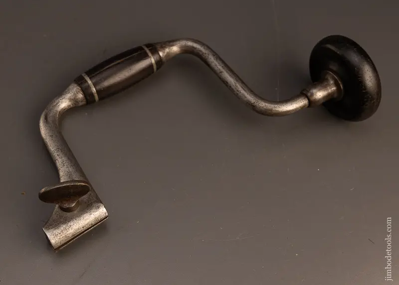 Fine 8 Inch John S. Fray Spofford’S Patent Bit Brace With Rosewood & Pewter Handles - 117574 1