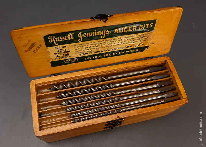Fine Complete Set Of 13 Russell Jennings Auger Bits In Original Three Tiered Box - 111881 1