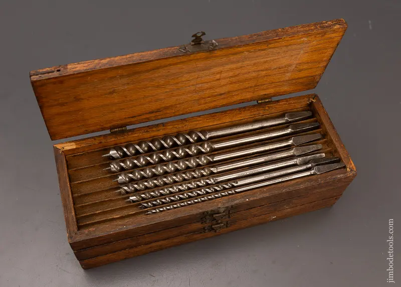 Fine Russell Jennings Auger Bits Early 14 Bit Set In Original Three Tiered Box - 111825 1
