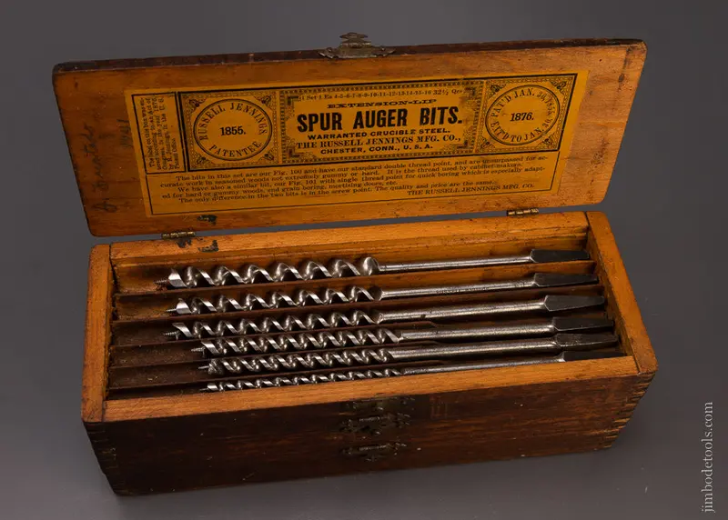 Fine Set Of 13 Russell Jennings Auger Bits In Original Three Tiered Box - 107741 1