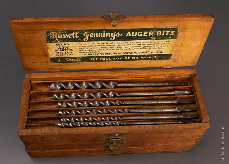 Fine Set Of 13 Russell Jennings Auger Bits In Original Three Tiered Box - 107751 1