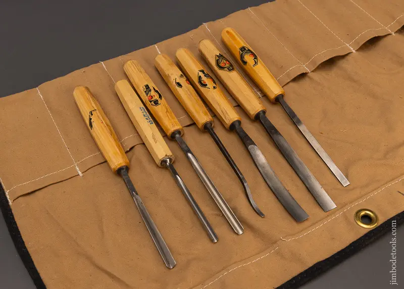 Fine Set Of 7 Two Cherries Germany Carving Chisels Gouges - 116849 1