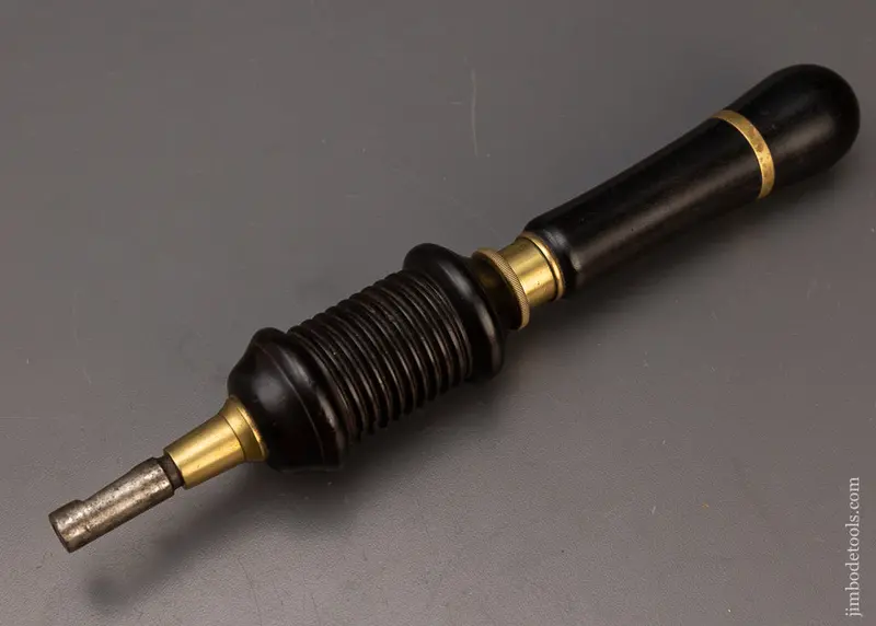 Fine Solid Ebony & Brass Bow Drill By Buck (Unmarked) - 111732 1