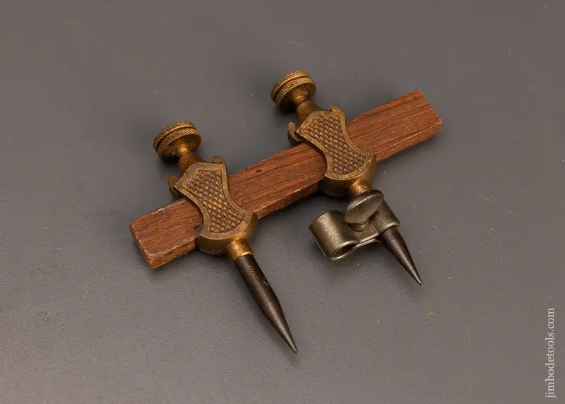 Fine Stanley No. 1 Brass Trammel Points With Pencil Clip - 114300 1