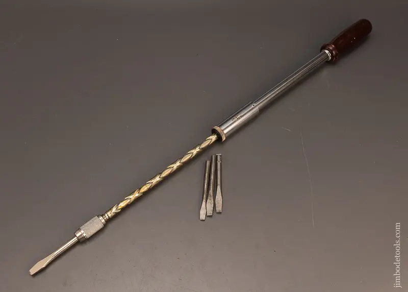 Fine Working Yankee No. 131A Large Spiral Screwdriver With 4 Bits - 117661 1